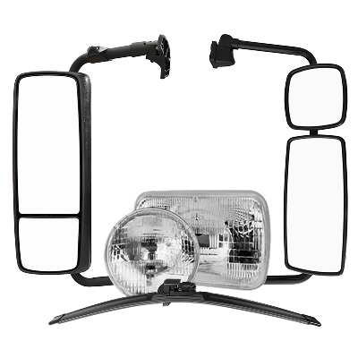 Collection of Wagner HD products including mirrors, lighting, and wipers