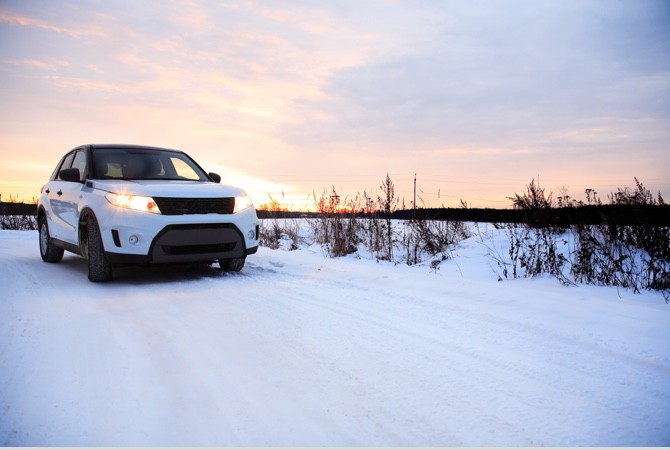 SUV-On-Snowy-Road SUV-On-Snowy-Road