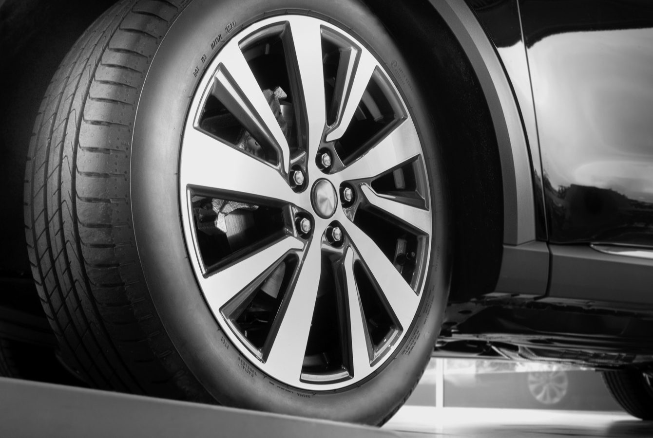 Tires on Wheel Closeup